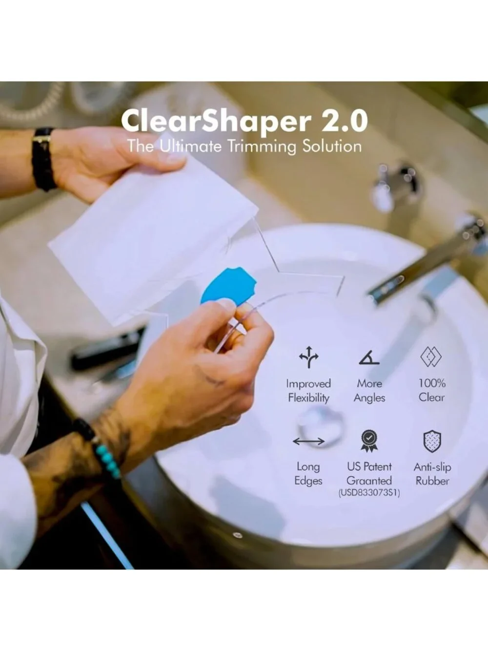 Beard Shaper Kit with Barber Pencils - Premium Clear Stencil Tool for Perfect